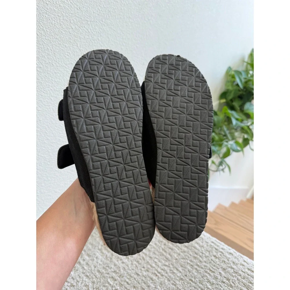 NEW Haute Hippie Nikki Black Suede Buckle Slide Sandals ESPADRILLE WOMEN 9
